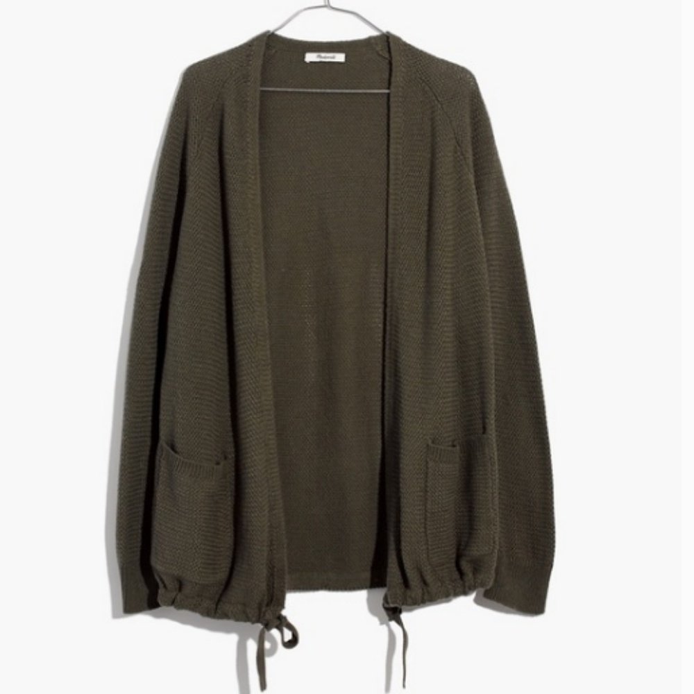 Madewell army green cardigan